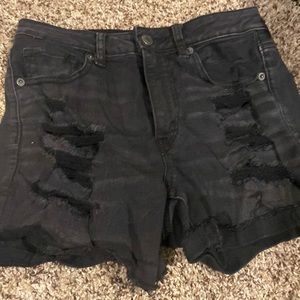 AE Super Stretch X black jean shorts